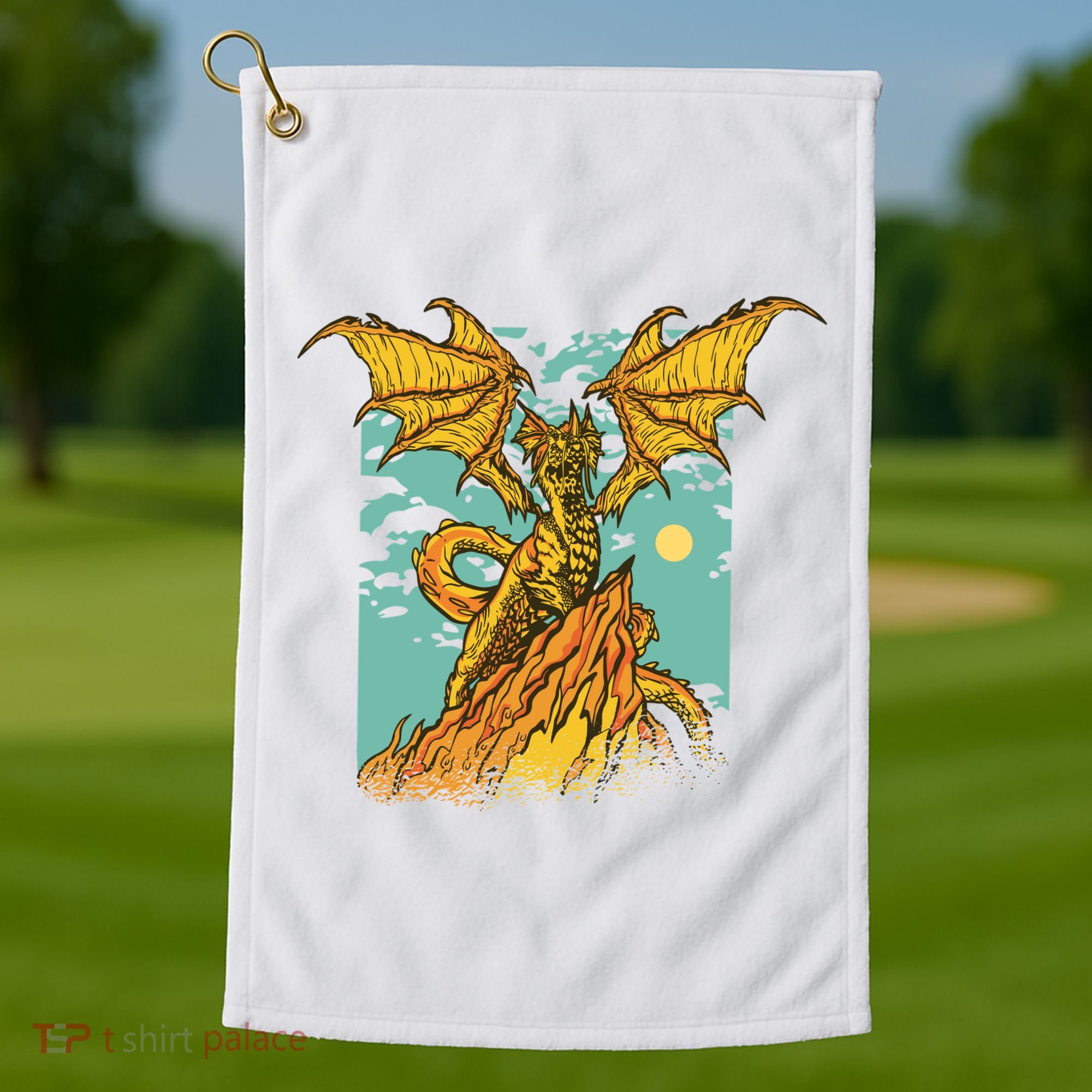 Powerful Dragon Creature Golf Towel