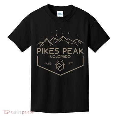 Pikes Peak 14115 Ft. Colorado Mountains Kids T-Shirt