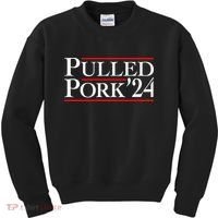Pulled Pork 24 Funny Bbq Lover Political Slogan Humor Pun Kids Sweatshirt thumb 0