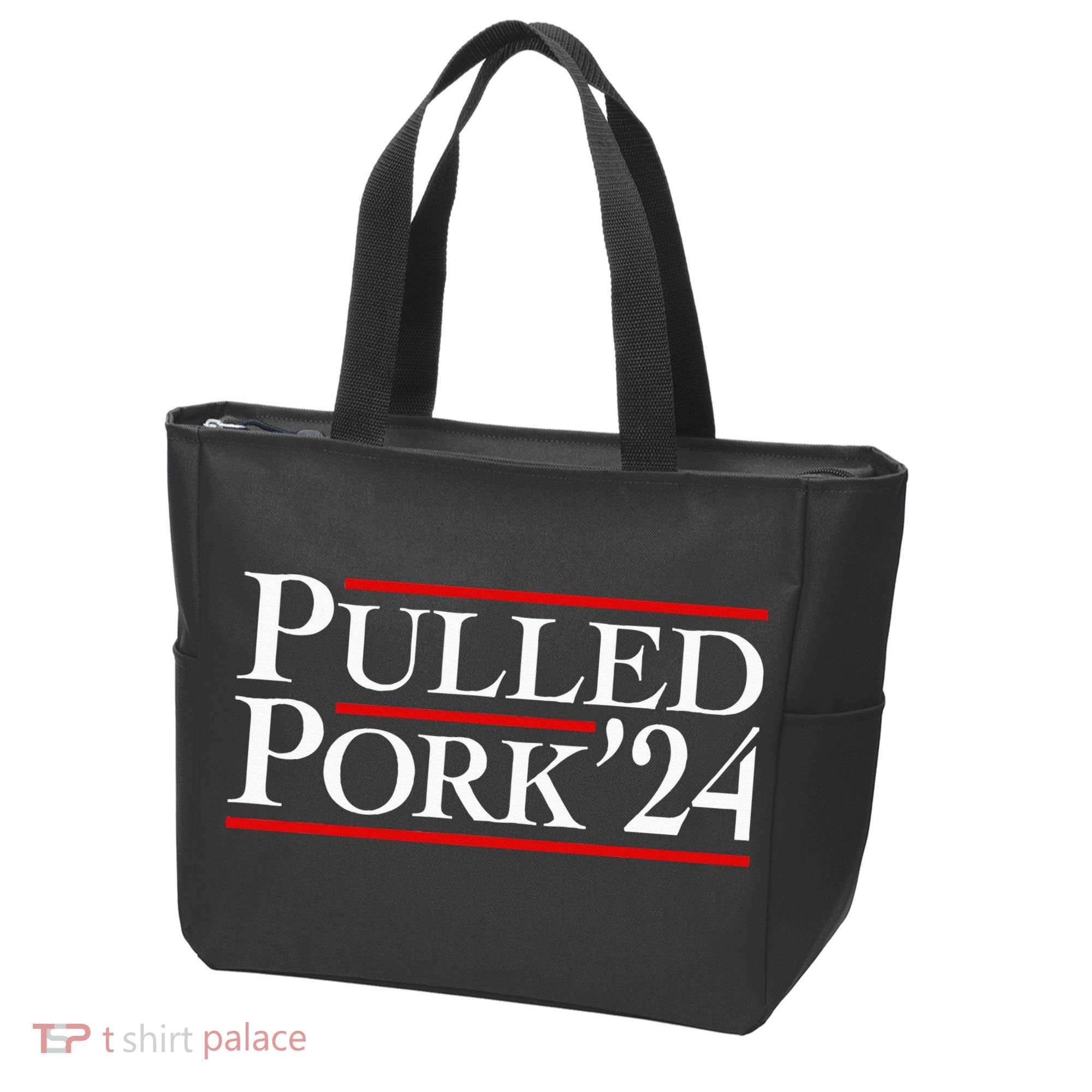 Pulled Pork 24 Funny Bbq Lover Political Slogan Humor Pun Tote Bag