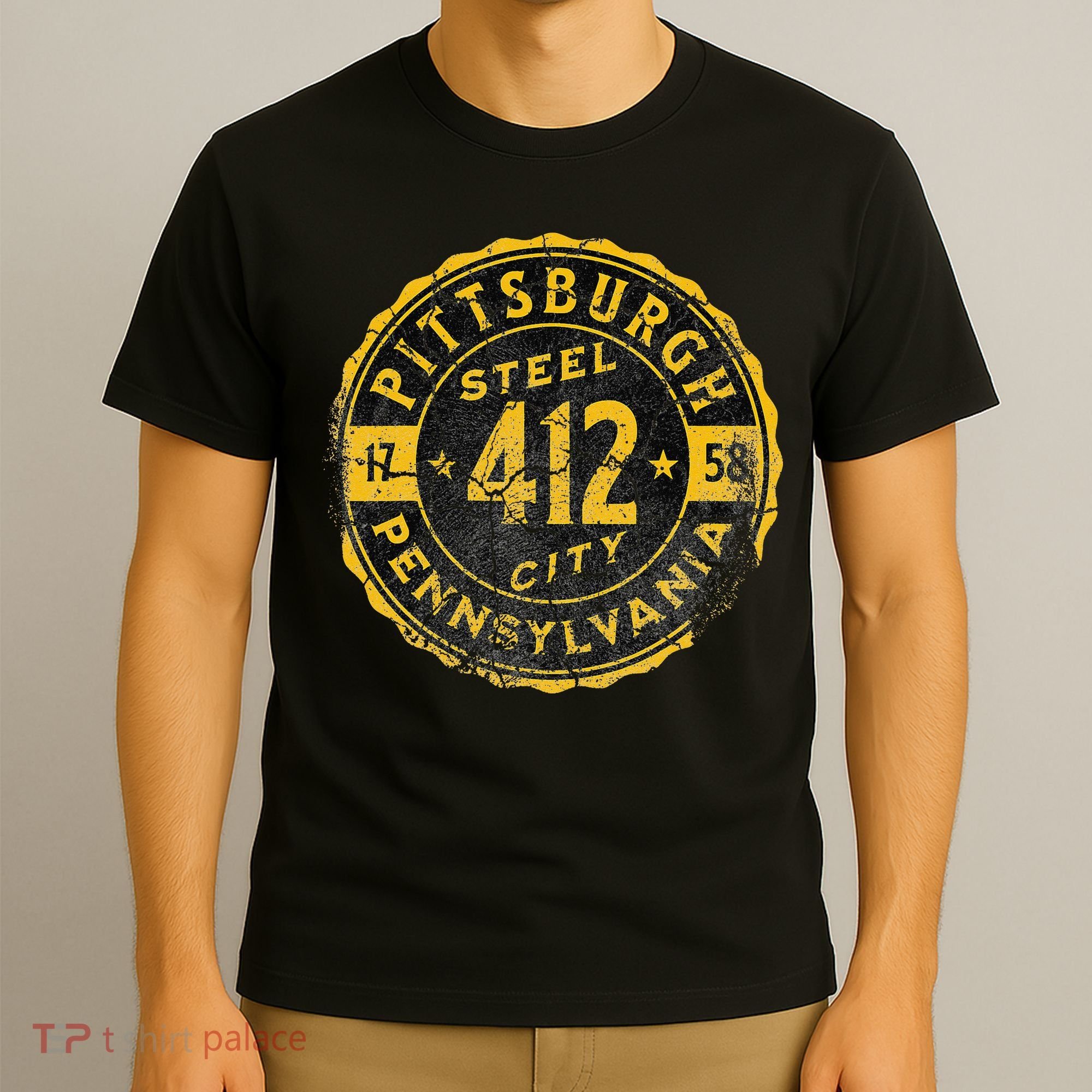 Pittsburgh Pennsylvania 412 Steel City Home Vintage T-Shirt