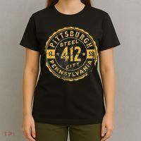 Pittsburgh Pennsylvania 412 Steel City Home Vintage T-Shirt thumb 4