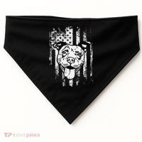 Patriotic Pitbull American Flag Dog Lover USA-Made Doggie Bandana thumb 0