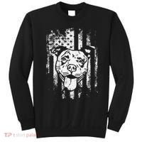 Patriotic Pitbull American Flag Dog Lover Sweatshirt thumb 0