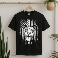 Patriotic Pitbull American Flag Dog Lover T-Shirt thumb 2