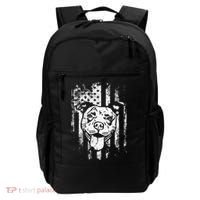 Patriotic Pitbull American Flag Dog Lover Backpack thumb 0