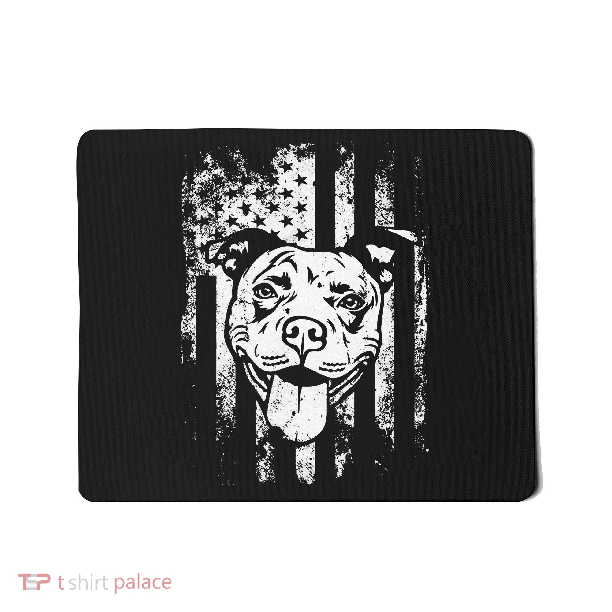 Patriotic Pitbull American Flag Dog Lover Mousepad