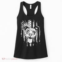 Patriotic Pitbull American Flag Dog Lover Women's Tank Top thumb 0
