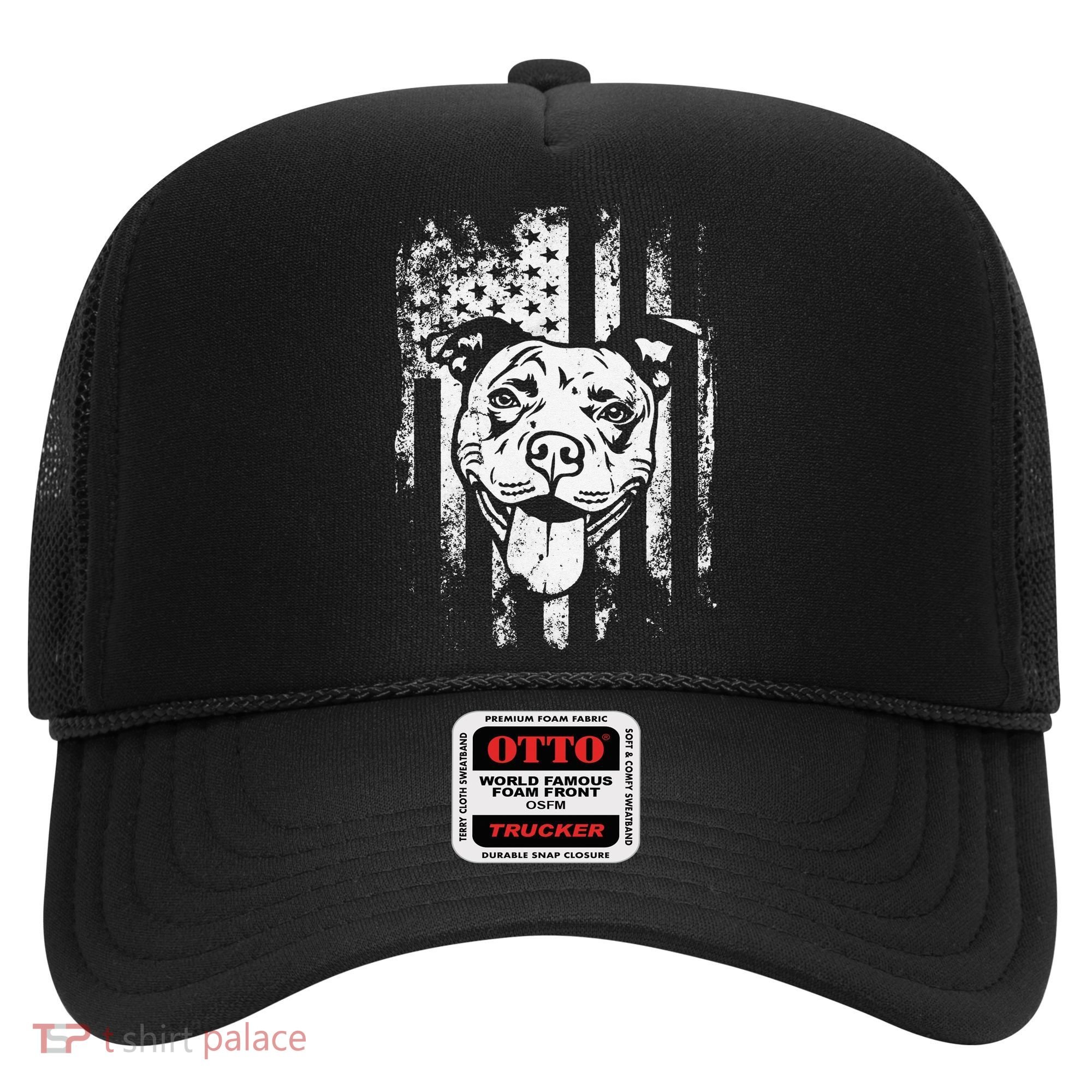 Patriotic Pitbull American Flag Dog Lover Hat