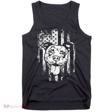 Patriotic Pitbull American Flag Dog Lover Tank Top