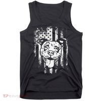 Patriotic Pitbull American Flag Dog Lover Tank Top thumb 0