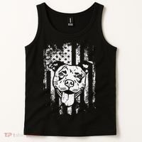 Patriotic Pitbull American Flag Dog Lover Tank Top thumb 2