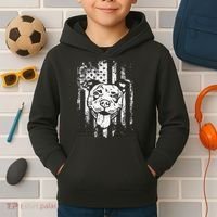 Patriotic Pitbull American Flag Dog Lover Kids Hoodie thumb 2