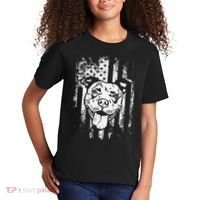 Patriotic Pitbull American Flag Dog Lover Kids T-Shirt thumb 2