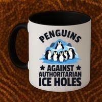Penguin Protest Anti Authoritarian Ice Hole Coffee Mug thumb 2