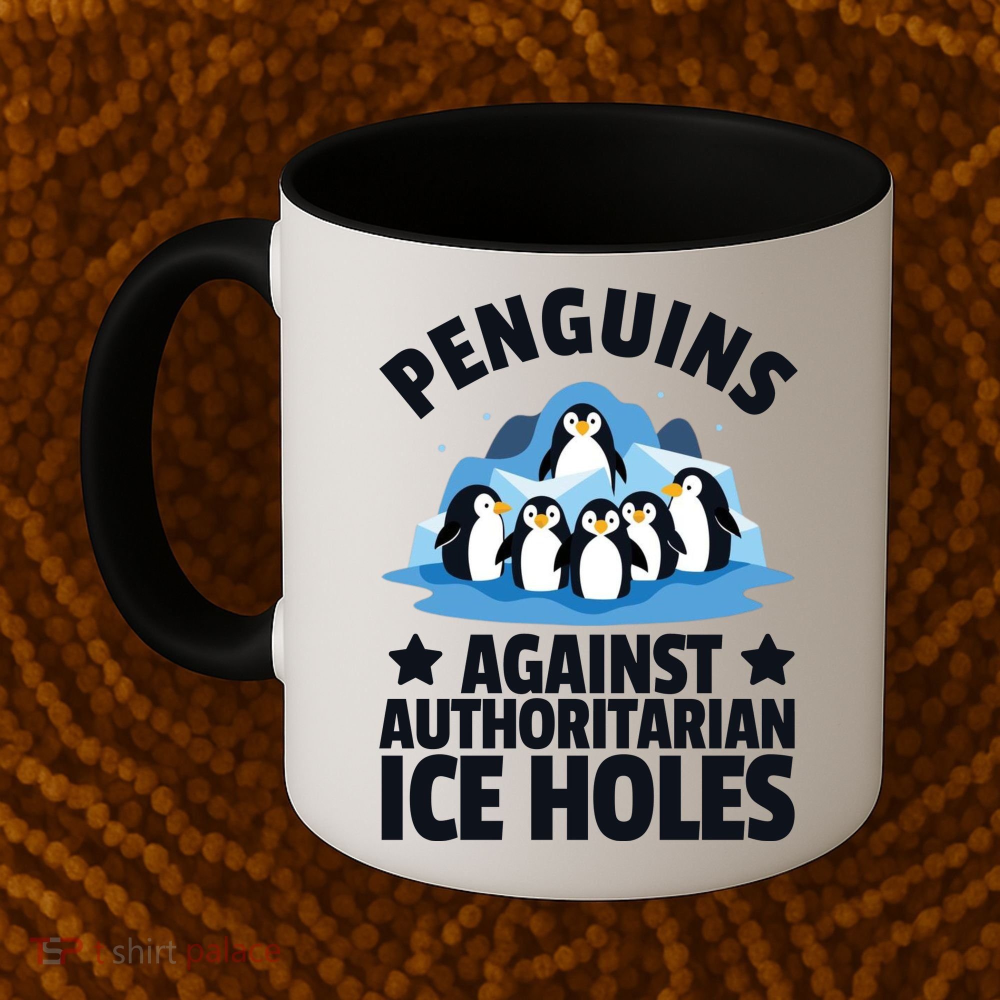 Penguin Protest Anti Authoritarian Ice Hole Coffee Mug