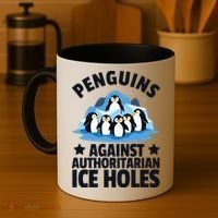 Penguin Protest Anti Authoritarian Ice Hole Coffee Mug thumb 4