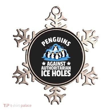 Penguin Protest Anti Authoritarian Ice Hole Ornament