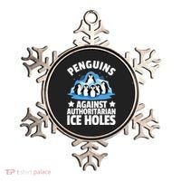 Penguin Protest Anti Authoritarian Ice Hole Ornament thumb 0