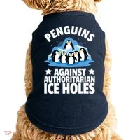 Penguin Protest Anti Authoritarian Ice Hole Doggie Tank thumb 0