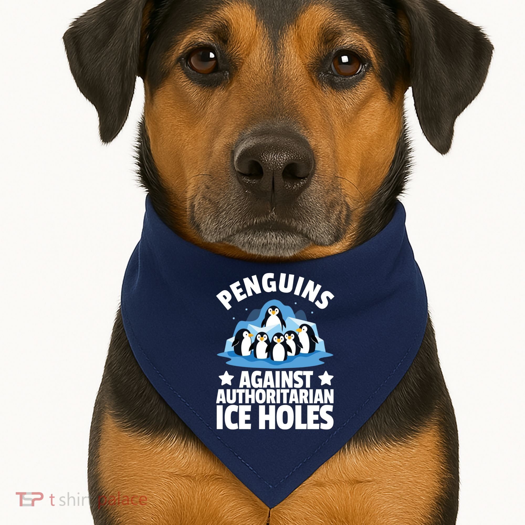 Penguin Protest Anti Authoritarian Ice Hole USA-Made Doggie Bandana