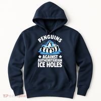 Penguin Protest Anti Authoritarian Ice Hole Hoodie thumb 0