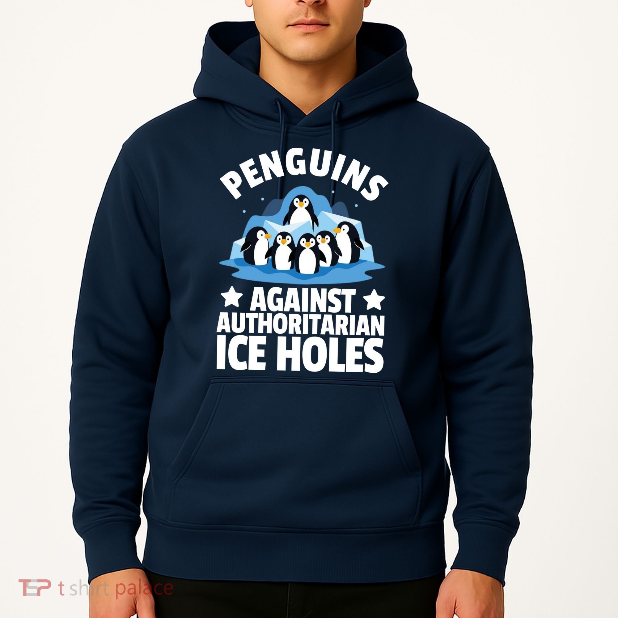 Penguin Protest Anti Authoritarian Ice Hole Hoodie