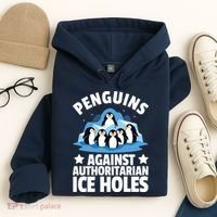 Penguin Protest Anti Authoritarian Ice Hole Hoodie thumb 4