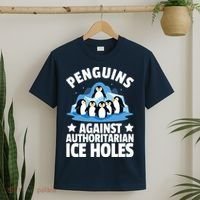 Penguin Protest Anti Authoritarian Ice Hole T-Shirt thumb 2