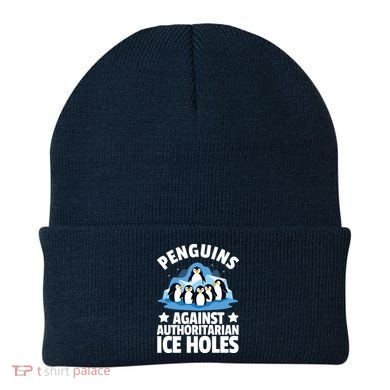 Penguin Protest Anti Authoritarian Ice Hole Beanie