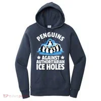 Penguin Protest Anti Authoritarian Ice Hole Women's Hoodie thumb 0