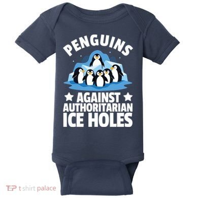 Penguin Protest Anti Authoritarian Ice Hole Baby Bodysuit