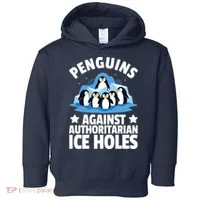 Penguin Protest Anti Authoritarian Ice Hole Toddler Hoodie thumb 0
