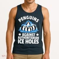 Penguin Protest Anti Authoritarian Ice Hole Tank Top thumb 3