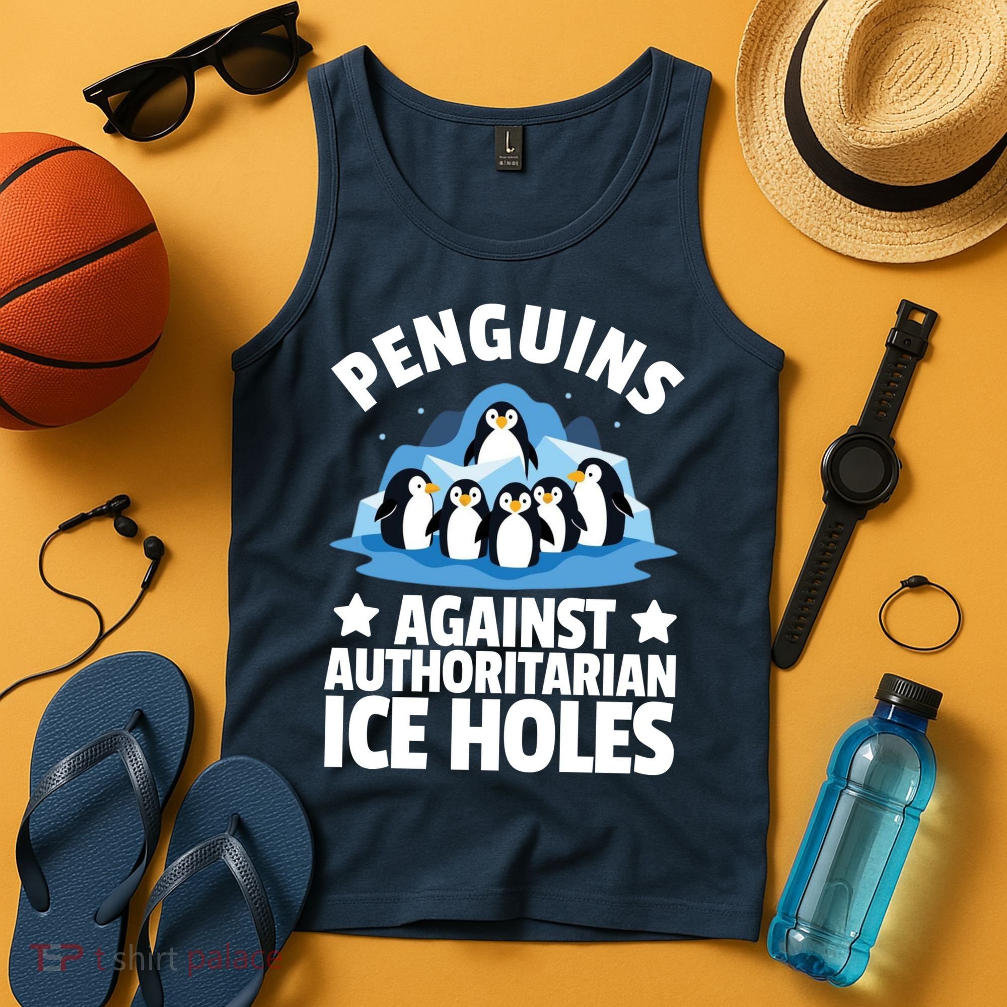 Penguin Protest Anti Authoritarian Ice Hole Tank Top