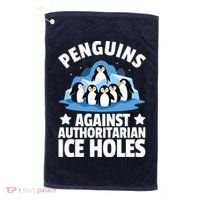 Penguin Protest Anti Authoritarian Ice Hole Golf Towel thumb 0