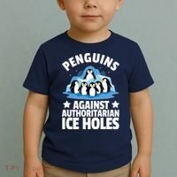 Penguin Protest Anti Authoritarian Ice Hole Toddler T-Shirt thumb 2