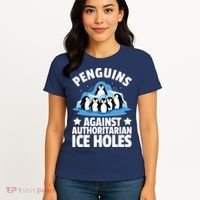Penguin Protest Anti Authoritarian Ice Hole Women's T-Shirt thumb 4