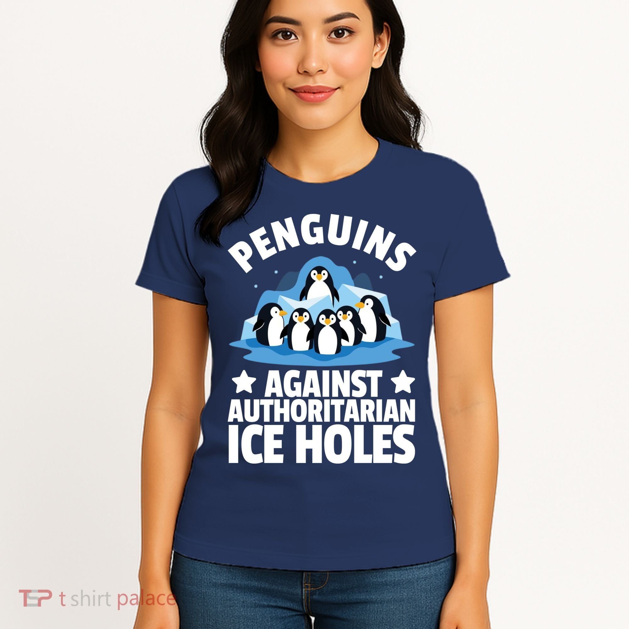 Penguin Protest Anti Authoritarian Ice Hole Women's T-Shirt