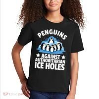 Penguin Protest Anti Authoritarian Ice Hole Kids T-Shirt thumb 2