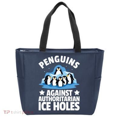 Penguin Protest Anti Authoritarian Ice Hole Tote Bag