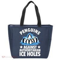 Penguin Protest Anti Authoritarian Ice Hole Tote Bag thumb 0