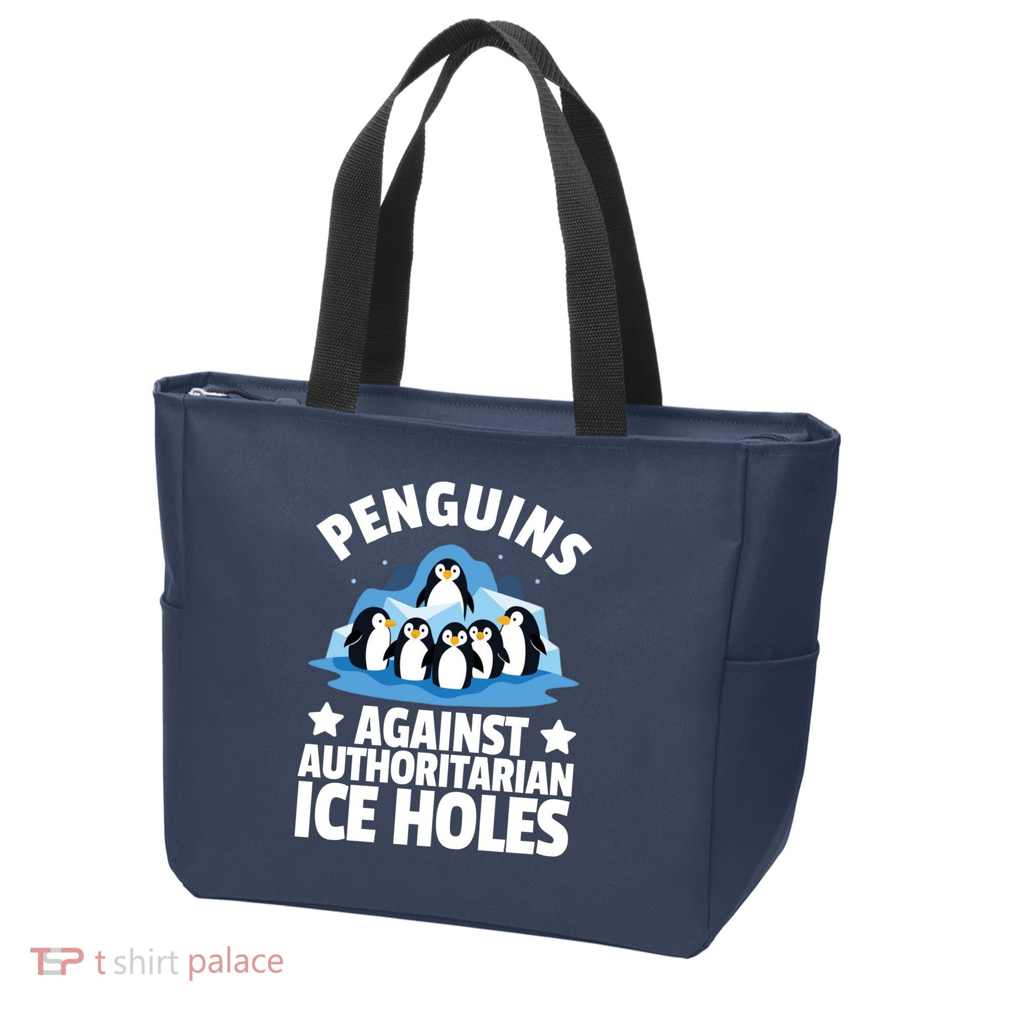 Penguin Protest Anti Authoritarian Ice Hole Tote Bag