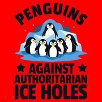 Penguin Protest Anti Authoritarian Ice Hole Santa Hat thumb 1