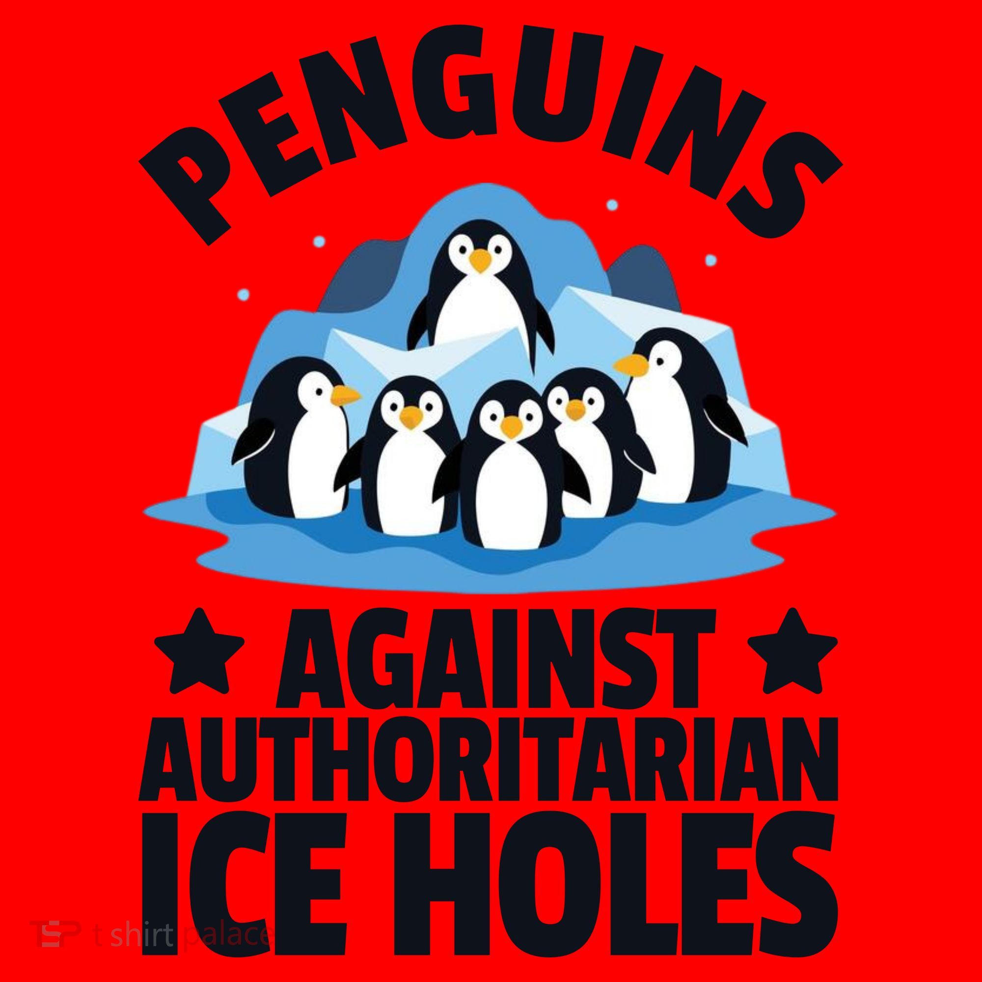 Penguin Protest Anti Authoritarian Ice Hole Santa Hat