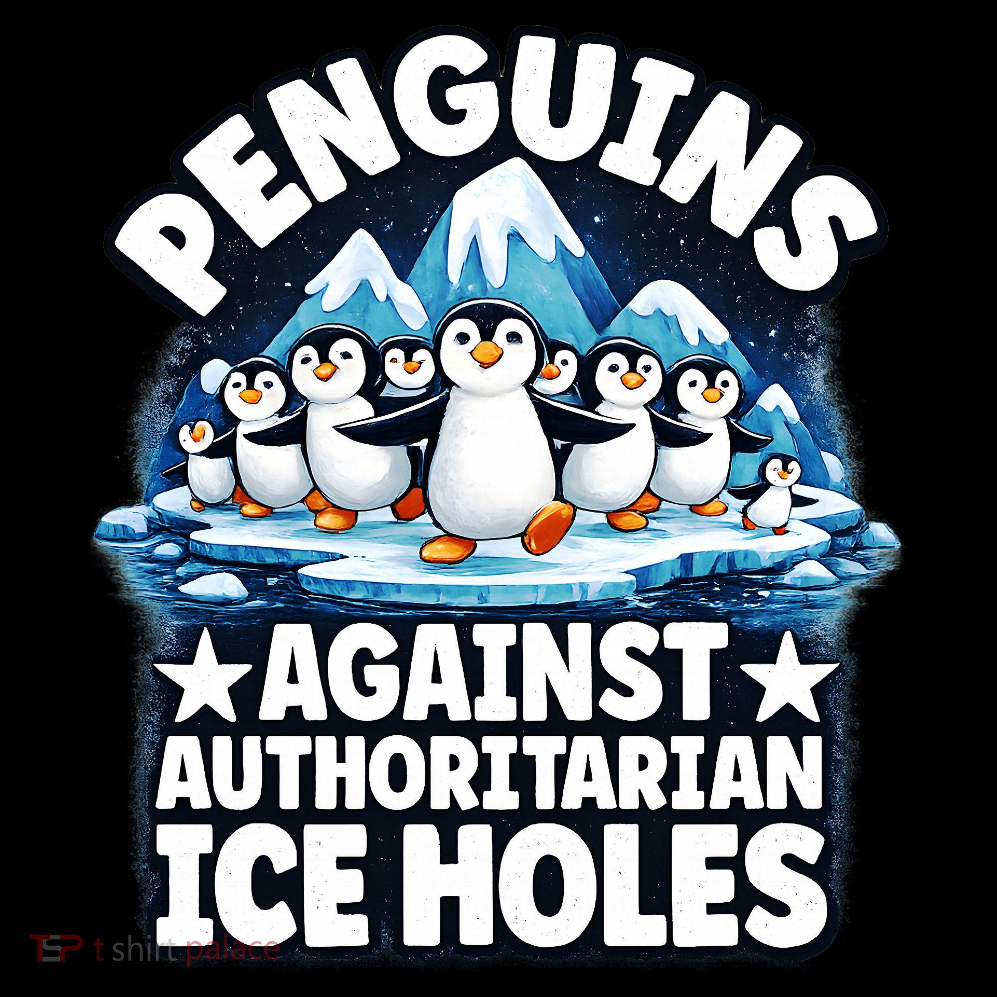 Penguin Protest Anti Authoritarian Stop Ice Hole Ornament