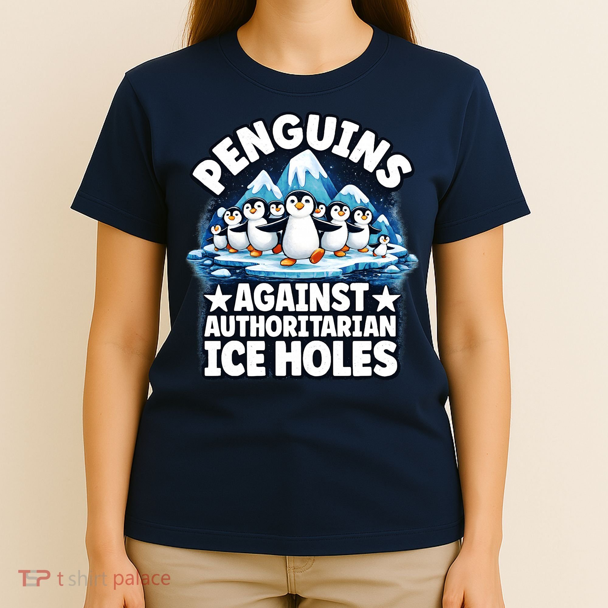 Penguin Protest Anti Authoritarian Stop Ice Hole T-Shirt