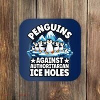 Penguin Protest Anti Authoritarian Stop Ice Hole Coaster thumb 0