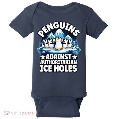 Penguin Protest Anti Authoritarian Stop Ice Hole Baby Bodysuit
