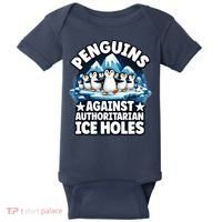 Penguin Protest Anti Authoritarian Stop Ice Hole Baby Bodysuit thumb 0